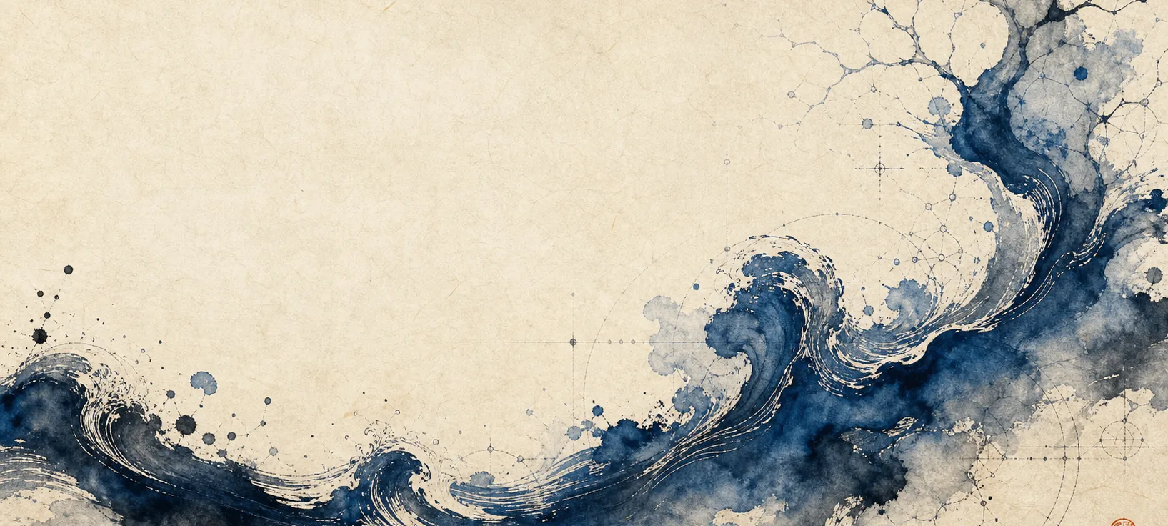 Indigo ink flowing into cortical contours
