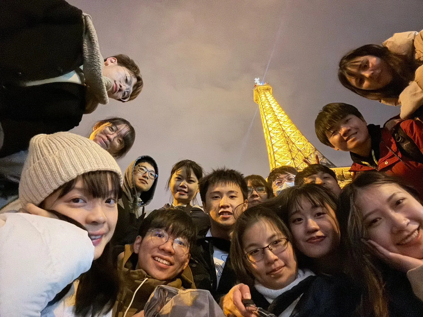NTHU-Taiwan beneath the Eiffel Tower during iGEM 2023